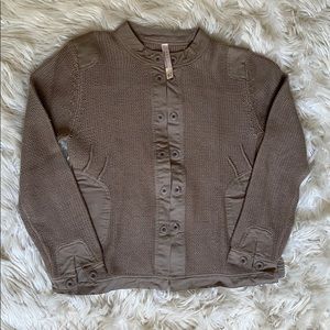 NWOT Oui moments green/ gray knit cardigan.